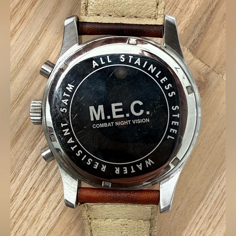M.E.C. Military European Company Rare Combat Night Vision Chronograph Watch